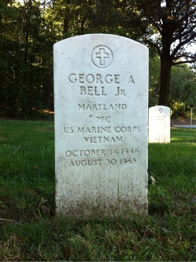 Headstone Front of George Albert Bell JR. Arlington National Cemetery.