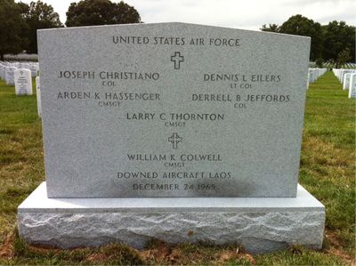 Headstone Front of Arden Keith Hassenger. Arlington National Cemetery.