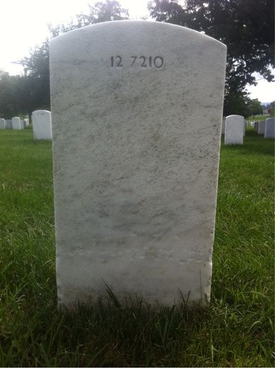 Headstone Back of George Logan. Arlington National Cemetery.