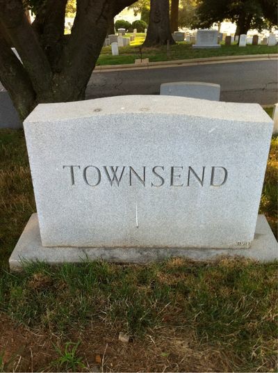 Headstone Back of Virginia Townsend. Arlington National Cemetery.