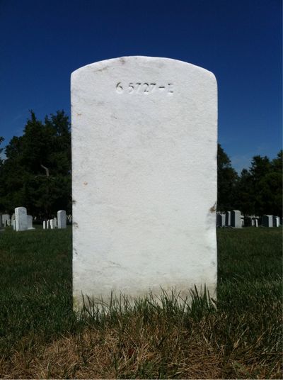 Headstone Back of George C Parish. Arlington National Cemetery.