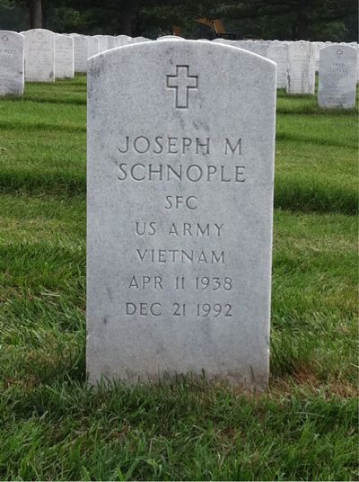 Headstone Front of Dagmar Schnople. Arlington National Cemetery.