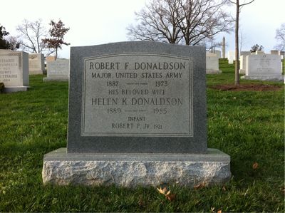 Headstone Front of Helen Donaldson. Arlington National Cemetery.