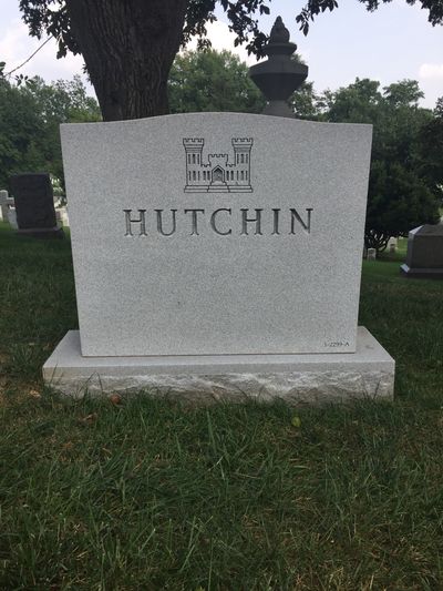Headstone Back of Iyllis Hutchin. Arlington National Cemetery.