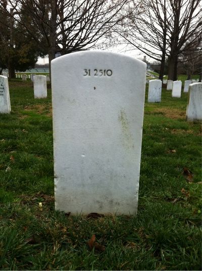 Headstone Back of Horace Sparks. Arlington National Cemetery.