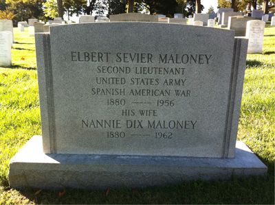 Headstone Front of Elbert Maloney. Arlington National Cemetery.