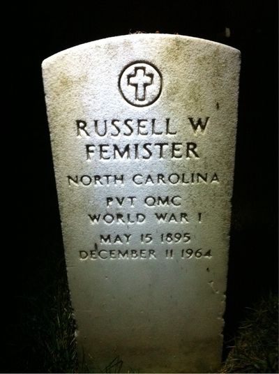 Headstone Front of Margaret Femister. Arlington National Cemetery.