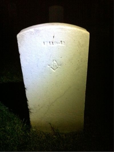 Headstone Back of Joseph Cornish. Arlington National Cemetery.