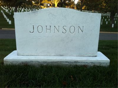 Headstone Back of Gaile Johnson. Arlington National Cemetery.