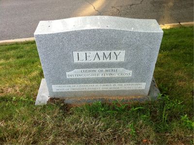 Headstone Back of Frank Ashton Leamy. Arlington National Cemetery.