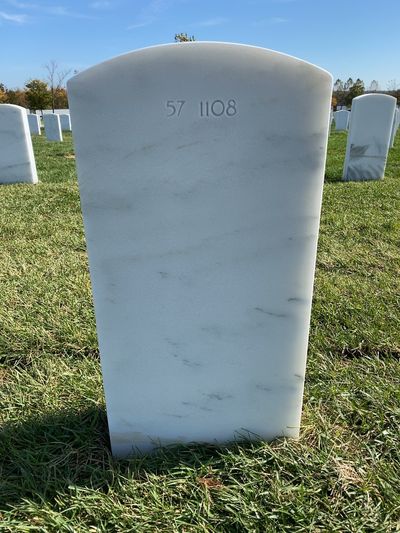 Headstone Back of Charles Alan Bateman. Arlington National Cemetery.