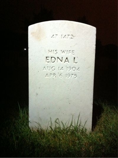 Headstone Back of Bruce Wallace. Arlington National Cemetery.