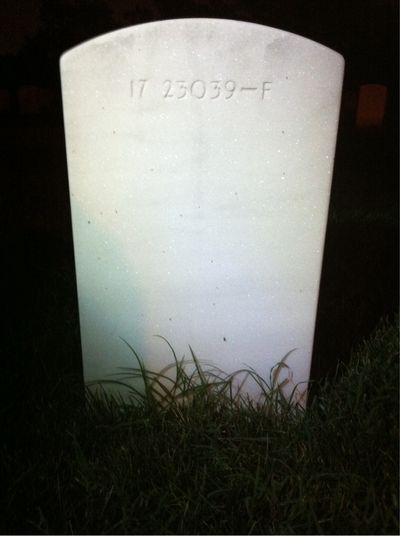 Headstone Back of Sidney Curtis. Arlington National Cemetery.