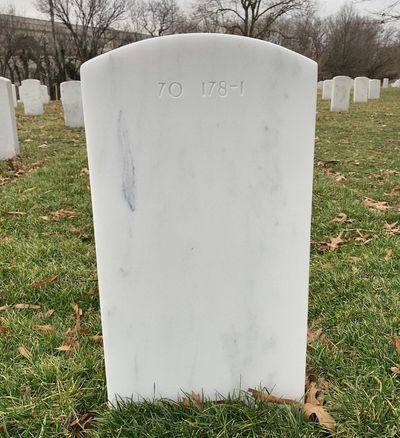 Headstone Back of John Gallagher. Arlington National Cemetery.