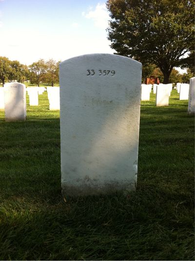 Headstone Back of Harold Fulton Springer. Arlington National Cemetery.