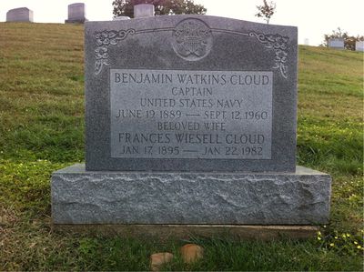 Headstone Front of Benjamin Cloud. Arlington National Cemetery.