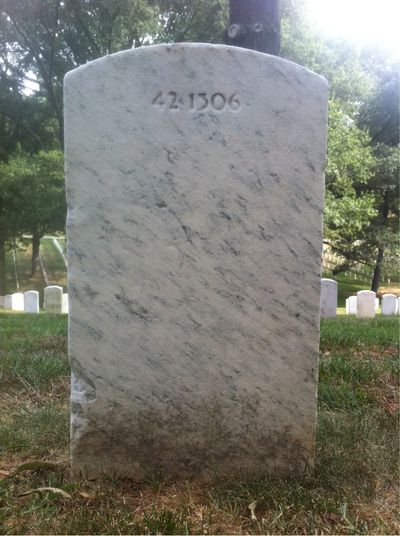 Headstone Back of Dorothy Hansbrough. Arlington National Cemetery.