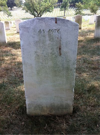 Headstone Back of Joseph Francis. Arlington National Cemetery.