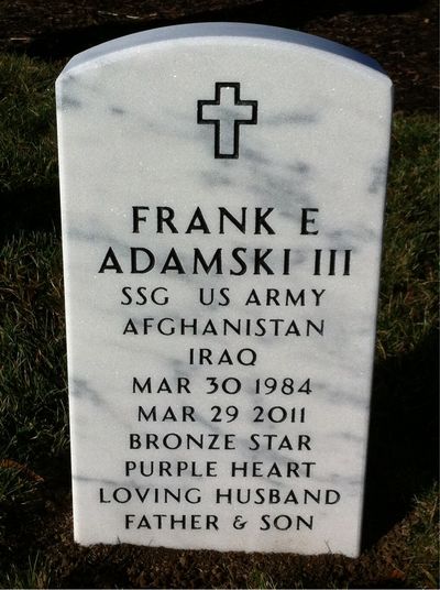 Frank Adamski — Headstone Front