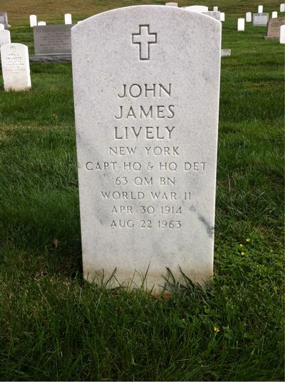 Headstone Front of Alice Lively. Arlington National Cemetery.