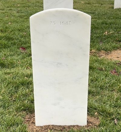 Headstone Back of Frederick Hopewell. Arlington National Cemetery.