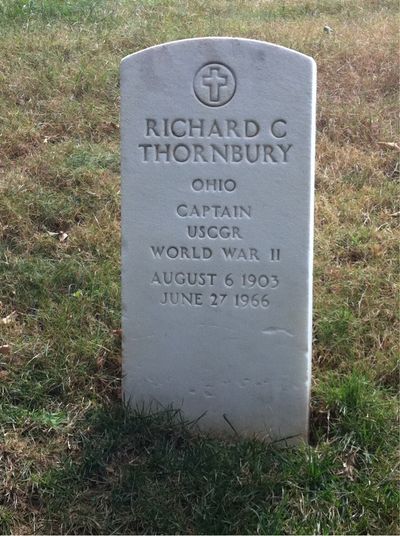 Headstone Front of Richard Thornbury. Arlington National Cemetery.