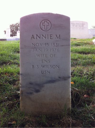 Headstone Front of Annie Wilson. Arlington National Cemetery.