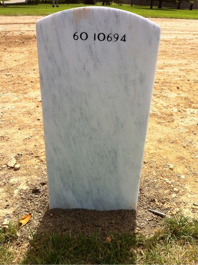 Headstone Back of Mark Aaron Mayo. Arlington National Cemetery.