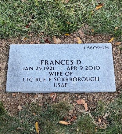 Footstone of Frances Scarborough. Arlington National Cemetery.