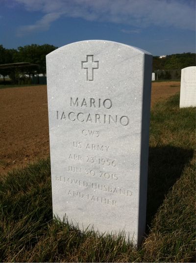 Headstone Front of Mario Iaccarino. Arlington National Cemetery.