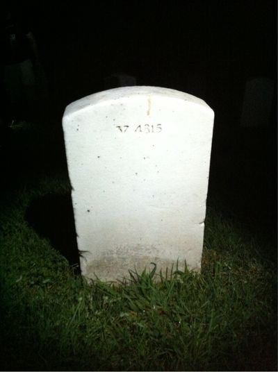 Headstone Back of Robert Cassell. Arlington National Cemetery.