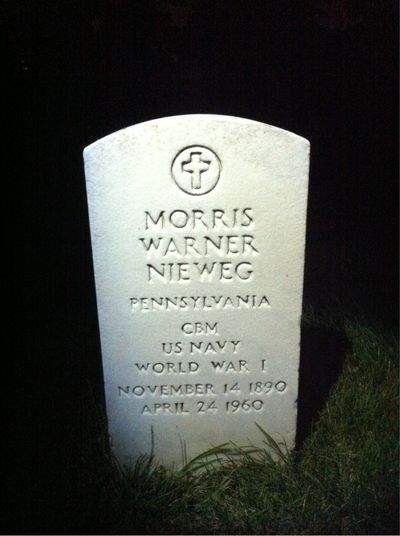 Headstone Front of Morris Nieweg. Arlington National Cemetery.