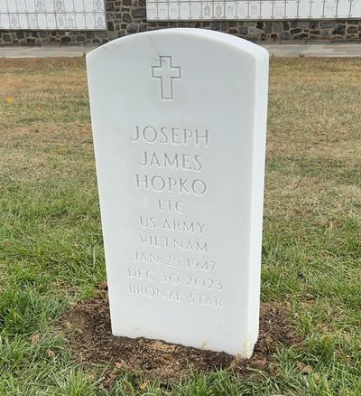 Headstone Front of Joseph Hopko. Arlington National Cemetery.