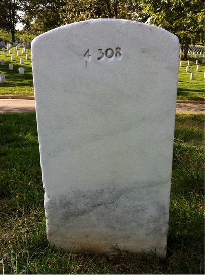 Headstone Back of Robert Smyth. Arlington National Cemetery.