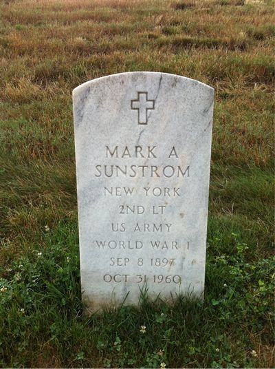 Headstone Front of Gladys Sunstrom. Arlington National Cemetery.