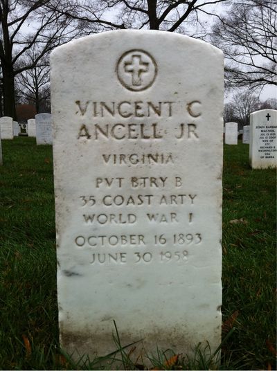 Vincent Ancell — Headstone Front