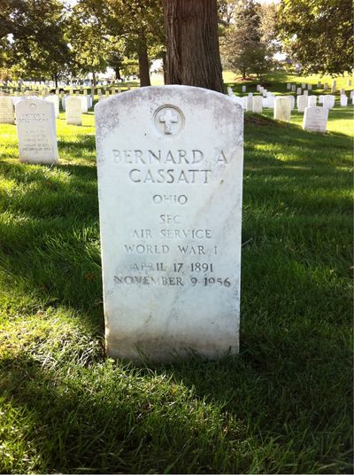 Headstone Front of Bernard Cassatt. Arlington National Cemetery.