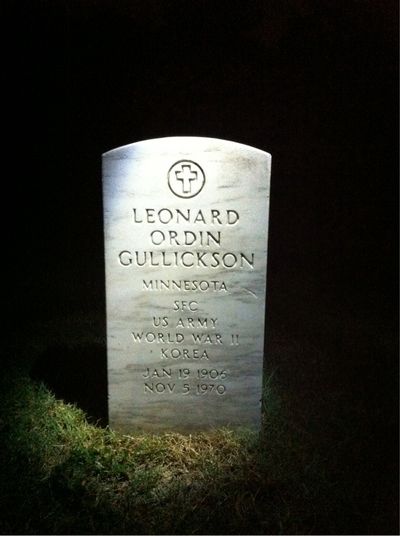 Headstone Front of Beatrice Gullickson. Arlington National Cemetery.