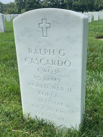Headstone Front of Geraldine Cascardo. Arlington National Cemetery.