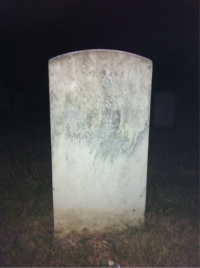 Headstone Back of Mary Biro. Arlington National Cemetery.
