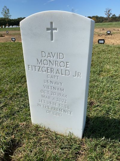 Headstone Front of David Monroe Fitzgerald. Arlington National Cemetery.