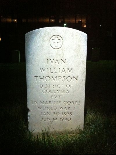 Headstone Front of Ivan William Thompson. Arlington National Cemetery.