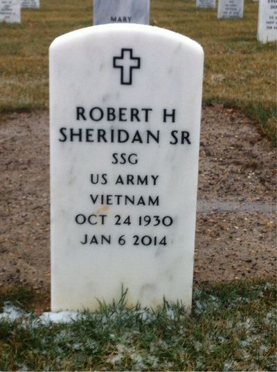 Headstone Front of Robert H Sheridan. Arlington National Cemetery.