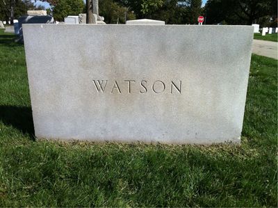 Headstone Back of Edward Watson. Arlington National Cemetery.