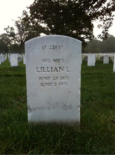 Headstone Back of Lillian David. Arlington National Cemetery.