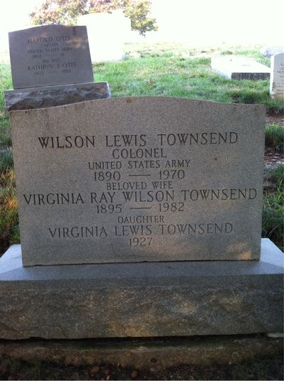 Headstone Front of Virginia Townsend. Arlington National Cemetery.