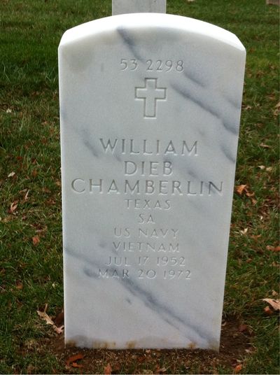 Headstone Back of Charles Chamberlin. Arlington National Cemetery.