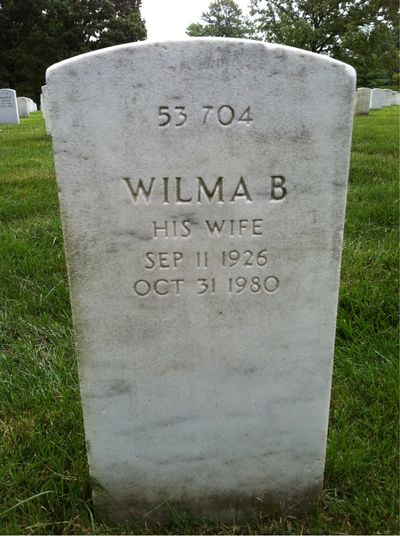 Headstone Back of Ernest Richer. Arlington National Cemetery.