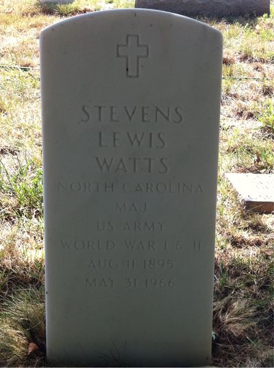 Headstone Front of Ruth Watts. Arlington National Cemetery.