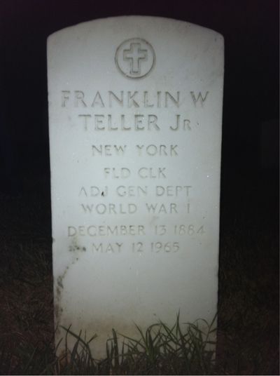 Headstone Front of Bertha Teller. Arlington National Cemetery.